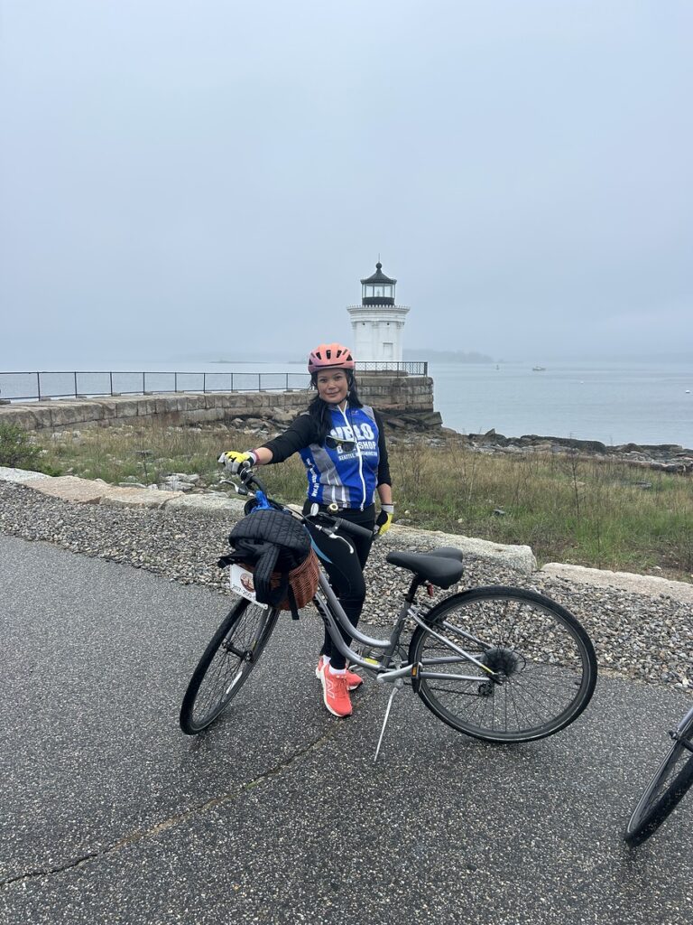 Biker at Lighthouse. Photo Credit: Leah Day Biker at Lighthouse. Photo Credit: Leah Day
