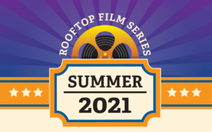 Bayside Bowl Rooftop Movie Series Summer 2021. Design by Table 6 Designs courtesy of Bayside Bowl