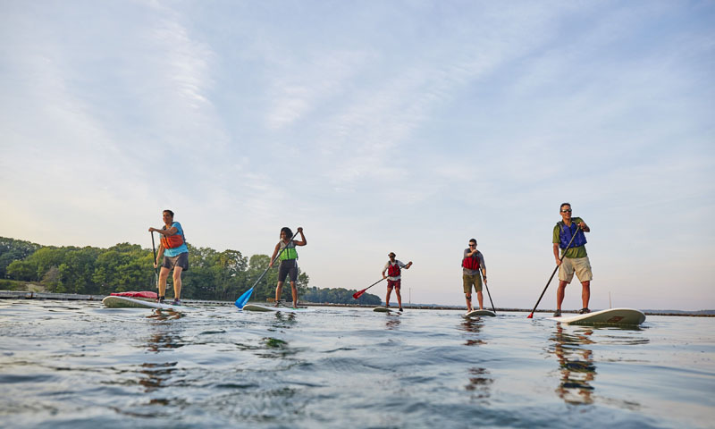 Paddleboarding, L.L.Bean Outdoor Discovery Programs. Photo Courtesy of Visit Freeport