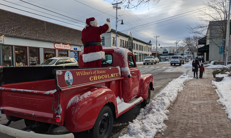 Santa on Truck in Freeport - Sparkle Weekend. Photo Courtesy of Visit Freeport