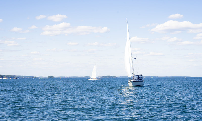 Sailboats on Casco Bay. Photo Credit: Capshore Photography