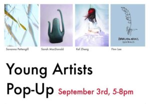 Young Artists Popup. Design Provided by Katia Dermott