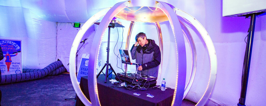 Carnaval ME DJ in igloo, Photo provided by: Shamrock Signature