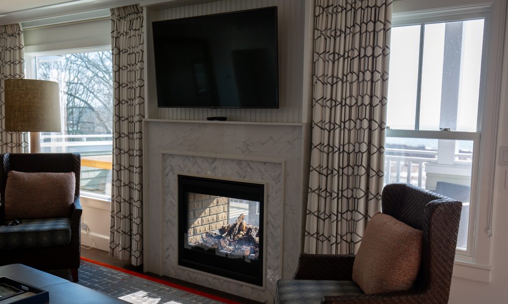 Inn by the Sea Fireplace, Photo Credits: Serena Folding
