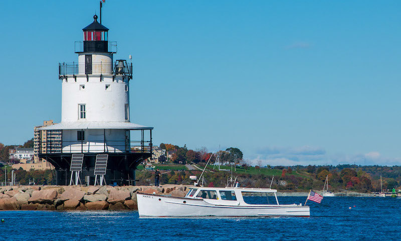 Marie l Spring Point Lighthouse Portland Maine. Photo Credit: Casco Bay Custom Charters