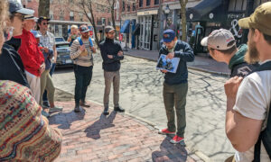 Exchange Street Portland by the Foot Crime Tour. Photo Credit: Dela Murphy