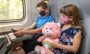 Kids on Amtrak Downeaster. Photo Courtesy of NNEPRA