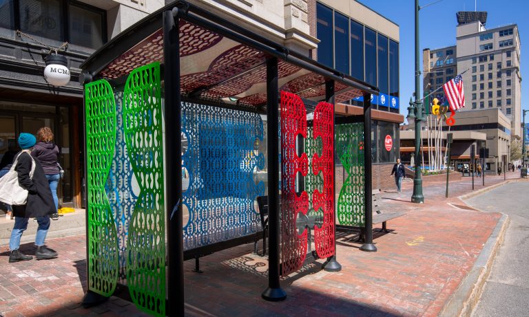 Award Winning Portland Bus Stop, Photo Credits: Serena Folding Award Winning Portland Bus Stop, Photo Credits: Serena Folding