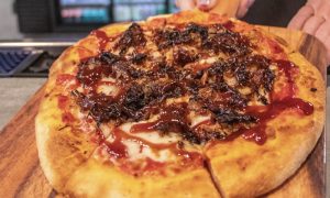 Pizza at X-Golf Portland. Photo Credit: Lauren Whitney