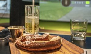 Pretzel at X-Golf Portland. Photo Credit: Lauren Whitney