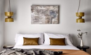 Guestroom at AWOL Kennebunkport. Photo Credit: Read Mckendree