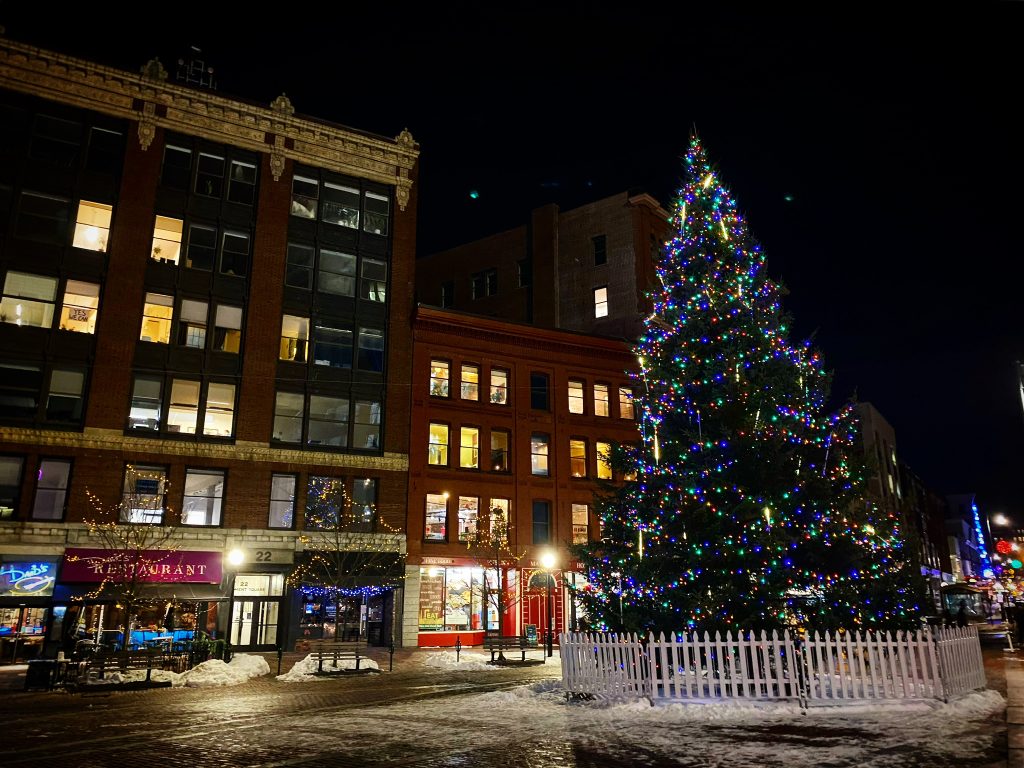 Monument Square Christmas Tree, Photo Credits: Allison New
