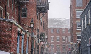 Snow on Wharf Street, Photo Credits: Elizabeth Gross Photography