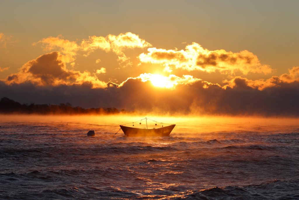 Sea Smoke Sunrise, Photo Credits: Jessica Cook