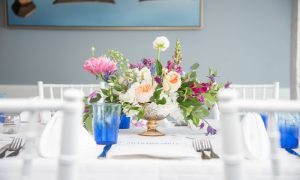 center piece on table in Spinnaker room, Photo Credits: Saltwater Grille