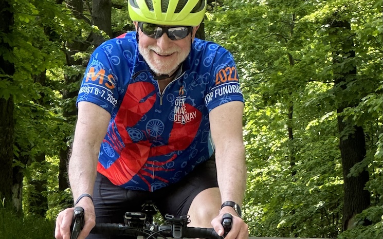 Owner of Dean's Sweets, Dean Bingham Biking