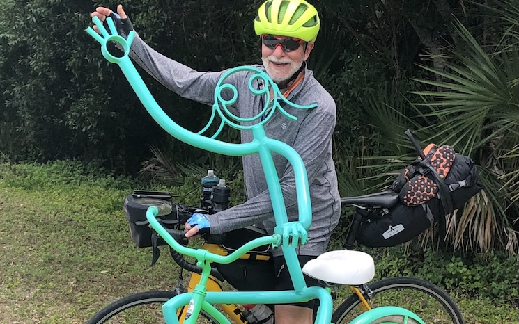 Owner of Dean's Sweets, Dean Bingham Biking