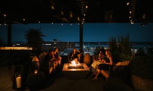 Lunas Rooftop Bar firepit, Photo Credits: Jamie Mercurio Photography