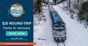 Amtrak January Sale, Photo Provided by Amtrak Downeaster