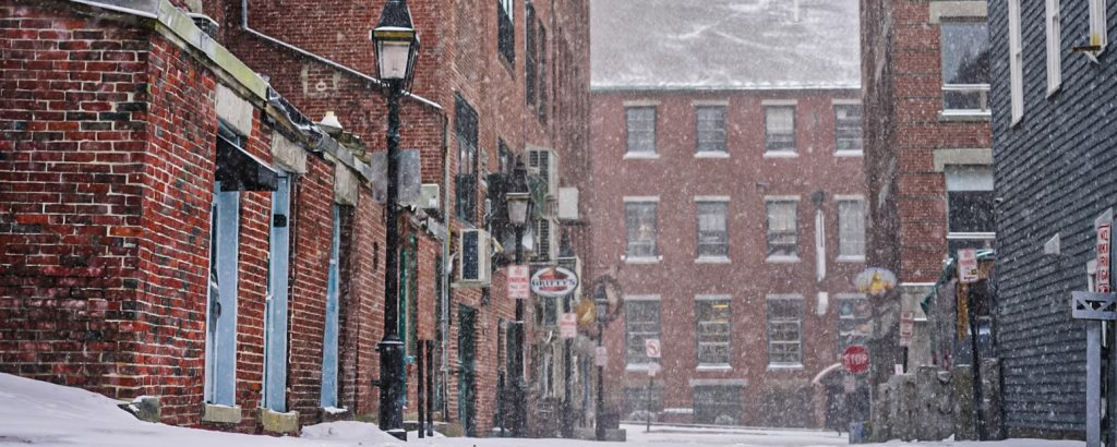 Snow on Wharf Street, Photo Credits: Elizabeth Gross Photography