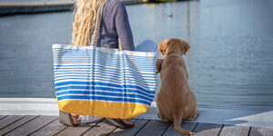 Blue Stripe Ogunquit Beach Tote. Photo Credit: Sea Bags