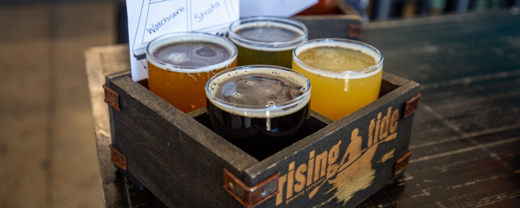 Rising Tide Brewing Flight- Photo Credit: Serena Folding Photography