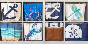Cube Wall Shot of Customer Favorites. Photo Credit: Sea Bags