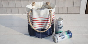 Red Mariner Stripe Beverage Bucket. Photo Credit: Sea Bags