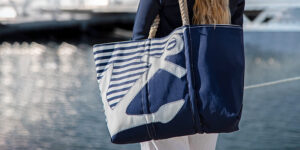 Breton Stripe White Anchor Tote. Photo Credit: Sea Bags