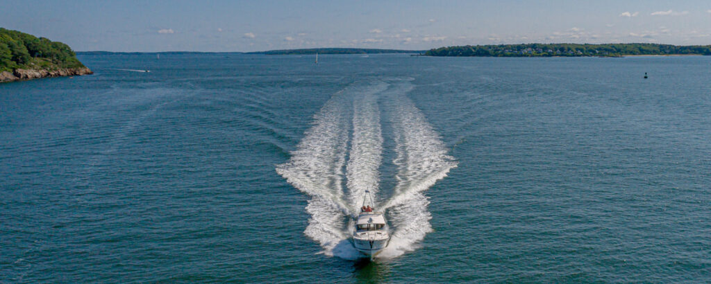 Boat in Casco Bay, Photo Credits: Peter Morneau Photography