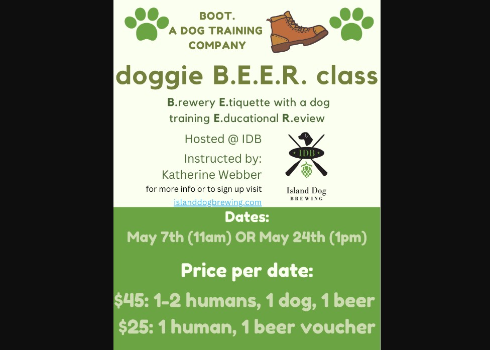 Doggy B.E.E.R. Class - Photo Credit: Boot. A Dog Training Company. Doggy B.E.E.R. Class - Photo Credit: Boot. A Dog Training Company.