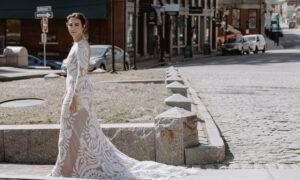 Bride in Old Port. Photo Credit: Katie Gardner