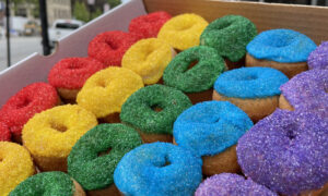 Rainbow Donut Assortment. Photo Credit: Eighty8 Donuts