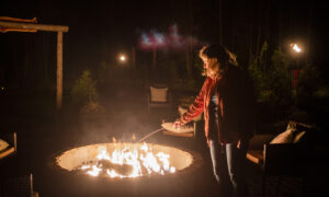Firepit at Night. Photo Credit: Capshore Photography