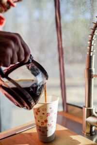 Coffee in Camper Van, Photo Credit: Capshore Photography