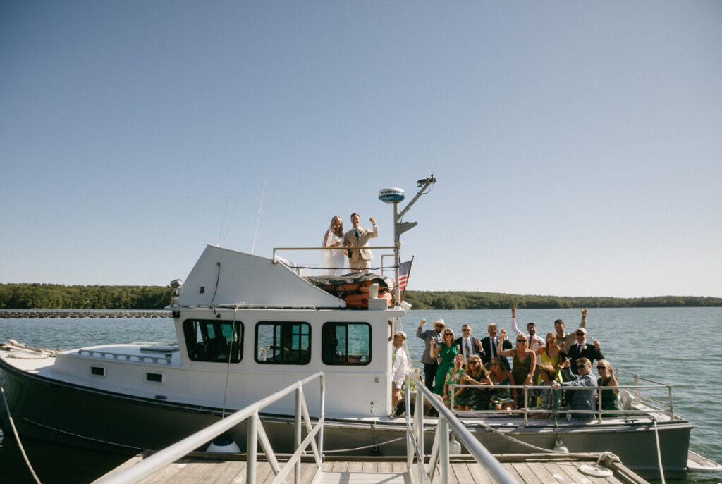 Wedding Celebration on Boomerang Yacht Charters. Photo Credit: Emily Delamater