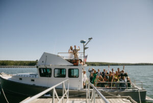 Wedding Celebration on Boomerang Yacht Charters. Photo Credit: Emily Delamater