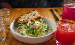 Burrata salad from Gather in Maine, Photo credit to Capshore Photography