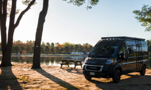 Van next to lake, Photo credit to Capshore Photography