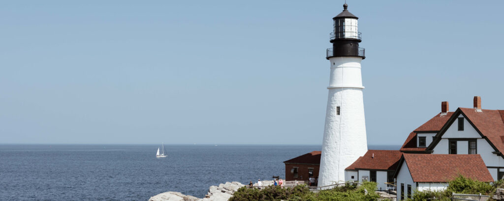 Portland head light and coastline header. Photo Courtesy of @MarriottBonvoy