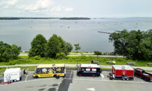 Food trucks by water, Photo credit: Lone Spruce Creative, courtesy of Maine Office of Tourism