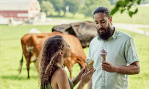 Ice cream with cows, Photo credit: Lone Spruce Creative, courtesy of Maine Office of Tourism