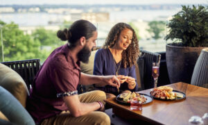 Couple dinning, Photo credit: Lone Spruce Creative, courtesy of Maine Office of Tourism