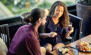 Couple at dinner, Photo credit: Lone Spruce Creative, courtesy of Maine Office of Tourism
