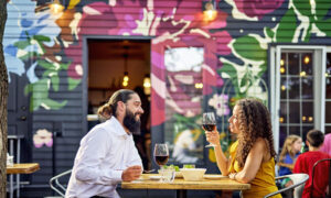 Couple eating together, Photo credit: Lone Spruce Creative, courtesy of Maine Office of Tourism