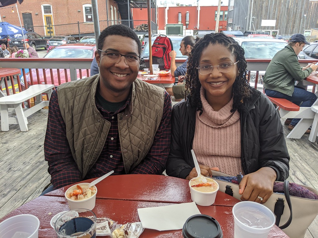 Couple dining downtown, Photo Courtesy of Maine Day Ventures