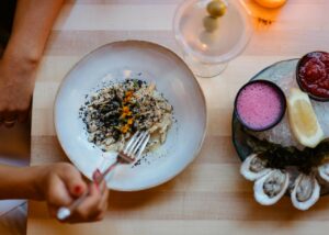Pasta and oysters Photo Courtesy of @MarriottBonvoy