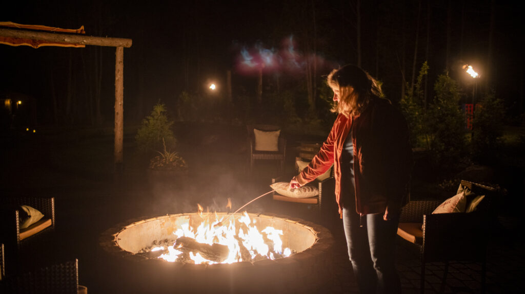 Firepit at Night, Photo Credit: Capshore Photography