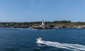 Fore River Sportfishing cruising on water, Photo Credit: PGM Photography