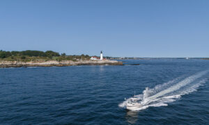 Fore River Sportfishing cruising on water, Photo Credit: PGM Photography